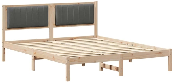 vidaXL Bettgestell mit gepolstertem Kopfteil Dunkelgrau 150 x 200 cm 878250