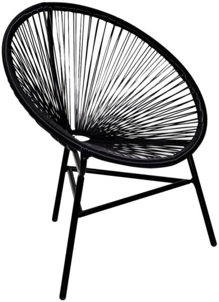 vidaXL Garten-Mondstuhl Poly Rattan Schwarz 41383