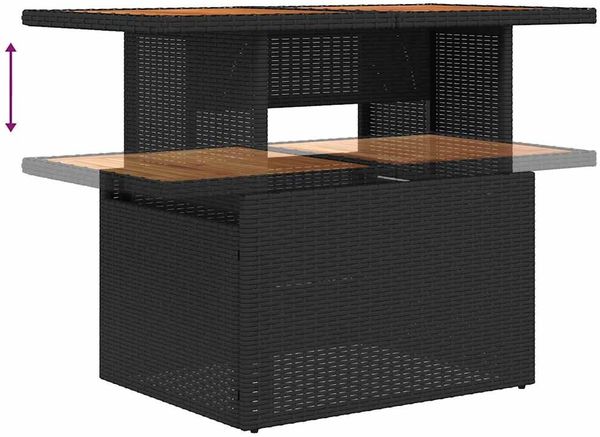 vidaXL Garten-Sofa-Set mit Kissen 7 pcs Schwarz und Creme 3349466 Bild 10