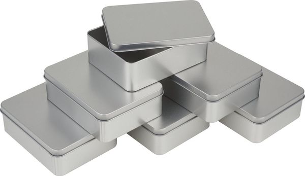 VBS Aufbewahrungsbox, Metall, eckig, 6 Stück
