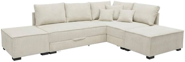 Home affaire Ecksofa Night & Day L-Form, B: 316 cm mit Dauer-Schlaffunktion 180x200 cm, Set: Sofa & Hocker, Bettfunktion, Bettkasten & Kissen, Boxspringbett