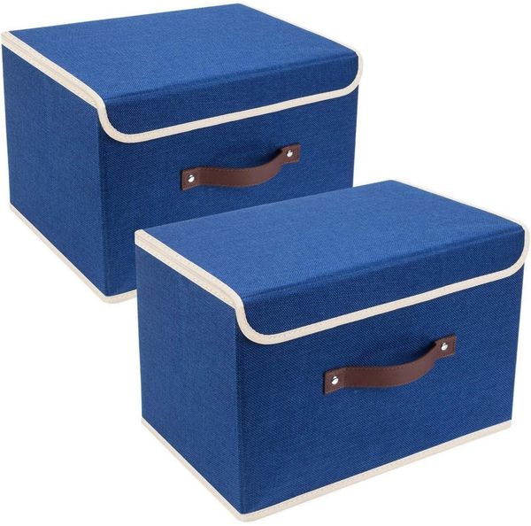 TYEERS Faltbare Aufbewahrungsbox 38x25x25 cm 2-Stück Klassisch Blau