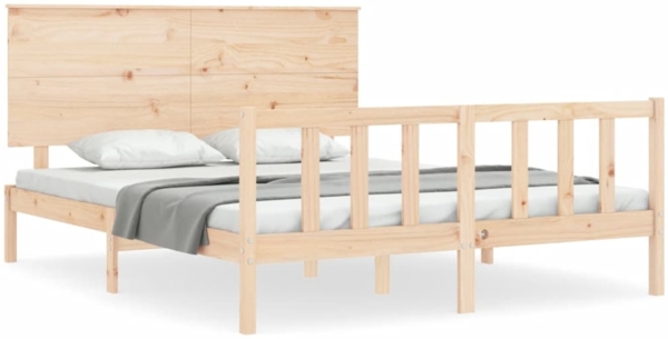 vidaXL Massivholzbett mit Kopfteil 3193406