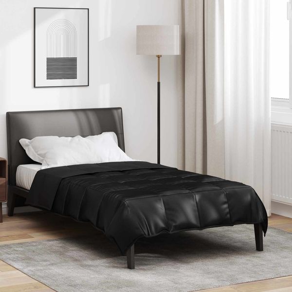 vidaXL Ganzjahresbettdecke Schwarz 155 x 220 cm Satin und Mikrofaser 42025814