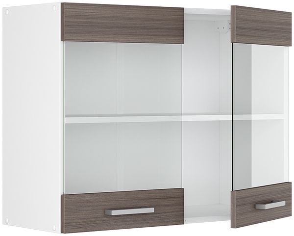 Hängeschrank R-Line Grau 80 cm mit Glastüren Vicco Bild 5