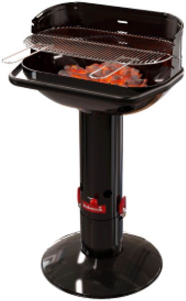 Barbecook Loewy 55 Holzkohlegrill BBQ mit Windschutz, Grillen für 10 Personen, schwarz, 60 x 35 x 101 cm
