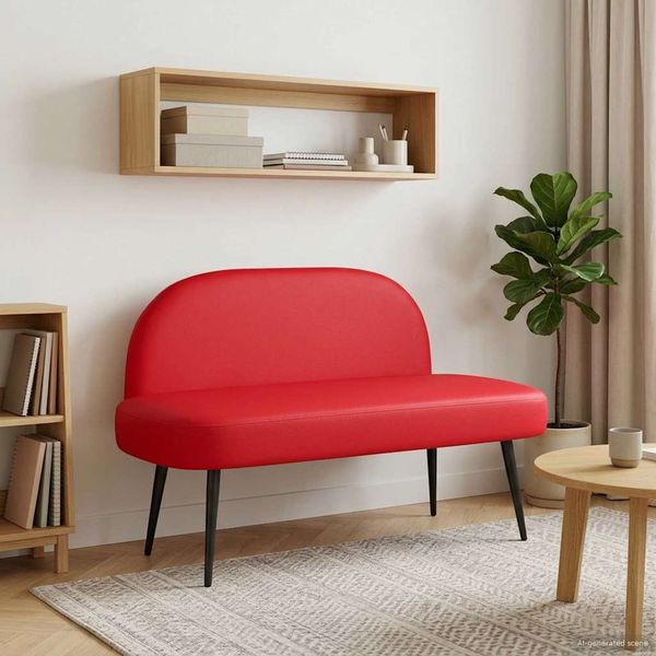 vidaXL Gepolsterte Bank mit Rückenlehne Rot 110 x 60 x 76 cm 42040803