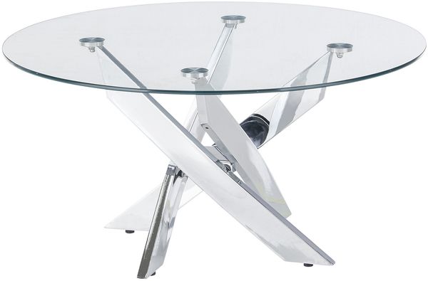 Couchtisch >KOPENHAGEN< in klarglas / verchromt - 80x45x80 (BxHxT)