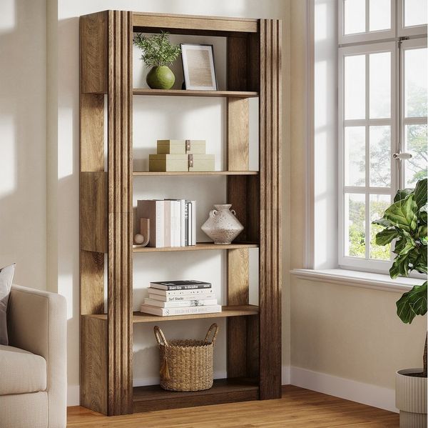 Tribesigns Bücherregal 180 cm hohes Standregal mit 5 Ebenen, offene Ablagen, Regal