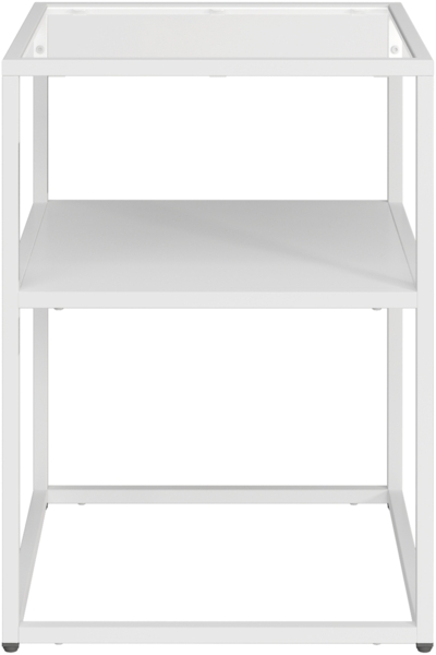 en.casa 'Solund' Beistelltisch mit Ablage, Stahl, Weiß Matt, 55 x 40 x 40 cm Bild 5