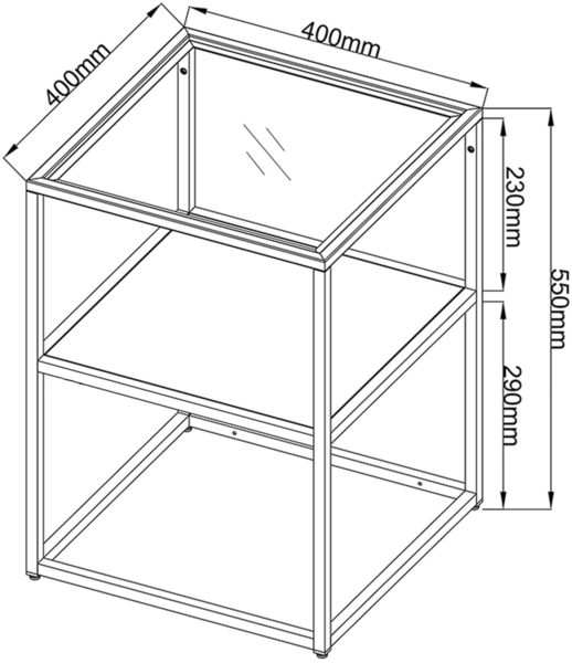 en.casa 'Solund' Beistelltisch mit Ablage, Stahl, Weiß Matt, 55 x 40 x 40 cm Bild 4