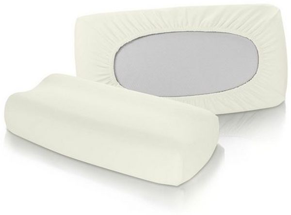 Fleuresse Vital-Comfort Jersey-Bezug für Nackenstützkissen wollweiß