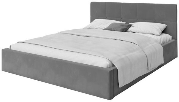 FDM Polsterbett VEGAS Bettkasten MADE IN EU - mit hochwertigem Velours Bezug (verfügbar 90x200 120x200 140x200 160x200 180x200cm, Bettrahmen, Bett, mit großen gepolsterten Kopfteil, mit Bettkasten zum aufklappen), Hebbarer Metallrahmen, Bettkasten, ohn...
