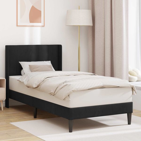 vidaXL Bettrahmen mit Kopfteil Schwarz 100 x 200 cm Samt 42027489