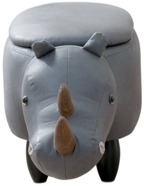 SVITA Kinderhocker Tierhocker, mit Stauraum, Sitzhocker, Sitztruhe, Nashorn