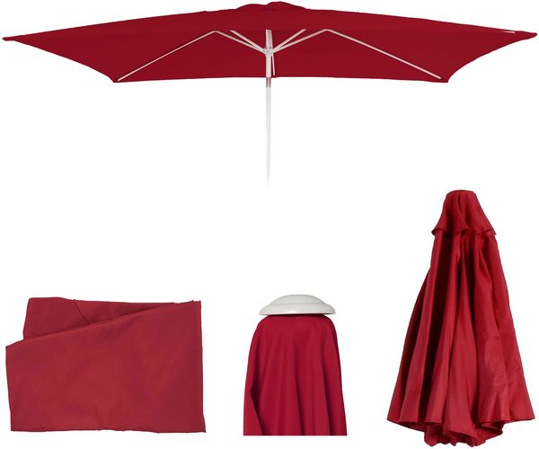 Ersatz-Bezug für Sonnenschirm N23, Sonnenschirmbezug Ersatzbezug, 2x3m rechteckig Stoff/Textil 4,5kg UV 50+ ~ bordeaux