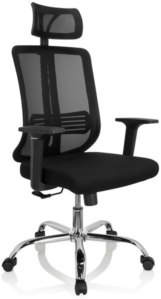 hjh OFFICE Home Office Bürostuhl ZH 200 Stoff/Netzstoff Schwarz Bild 12