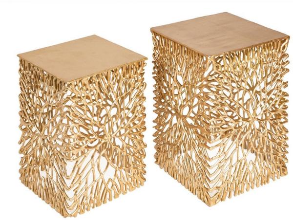 riess-ambiente Beistelltisch LEAF 30cm gold (Set, 1-St), Nachttisch · Metall · Handarbeit · Modern Design