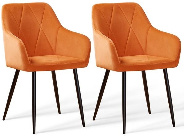 JYMTOM Esszimmerstuhl mit gepolstertem Sitz, Wohnzimmerstuhl, Polsterstuhl, modisches Design (2 St), Metall-Beine, ideal für Esszimmer, Restaurant & Küche