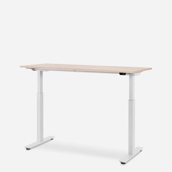 140x60 cm WRK21® SMART - Mandal Ahorn / Weiss elektrisch höhenverstellbarer Schreibtisch