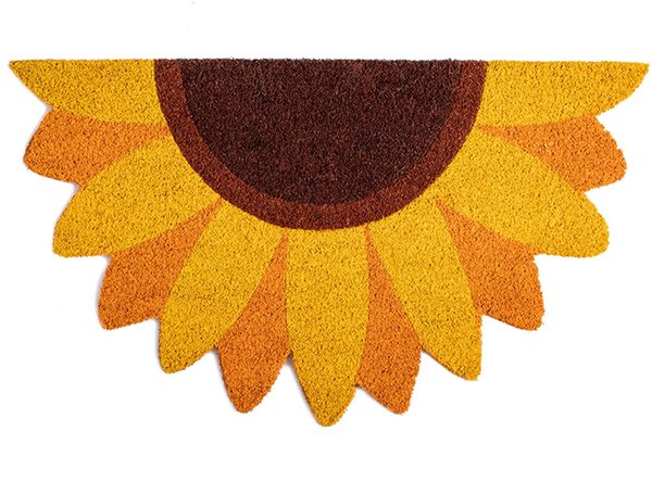 FISURA – Fußmatte “Better Late” aus Kokosnuss mit Rutschfester PVC-Basis. Handbemalte Innenmatte in Rosa. Türmatte mit lustigem Spruch. 70x40 cm. (Sonnenblume)