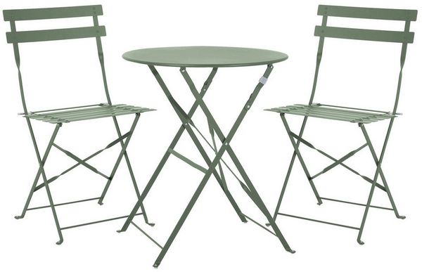 SVITA Balkonset BERLIN, (Set, 3-tlg, Bistro-Set), Tisch mit 2 Stühlen, Klappbar, Pflegeleicht, Witterungsbeständig