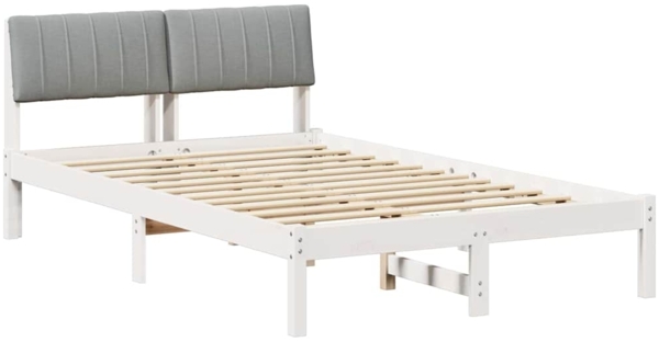 vidaXL Bettgestell Weiß und Hellgrau 120 x 190 cm Massivholz Kiefer 878698