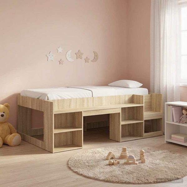 vidaXL Kinderbettgestell mit Stauraum Sonoma-Eiche 80 x 200 cm 3422597