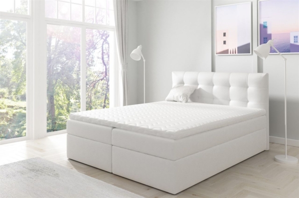 Boxspringbett OVIEDO 180x200 cm Kunstleder Weiss
