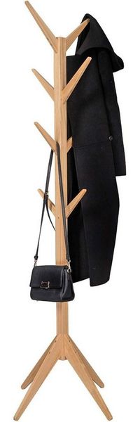 Woltu Kleiderständer, (1 St), mit 8 Haken, 180cm Höhe, aus Massive Holz