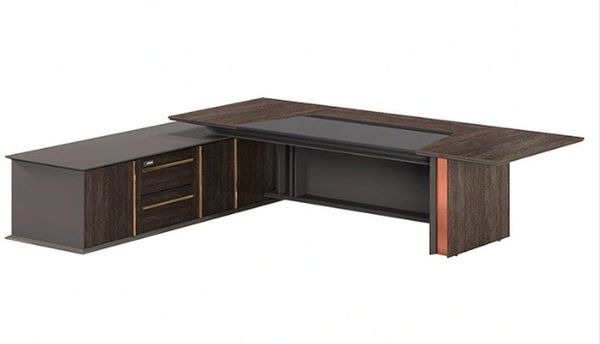 JVmoebel Eckschreibtisch Dunkelbrauner Schreibtisch aus nachhaltigen Materialien (1-St, 1 Eckschreibtisch), Made in Europa