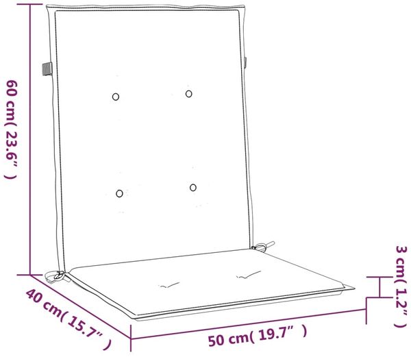 vidaXL Gartenstuhlauflagen für Niedriglehner 2 Stk. Grün 100x50x3 cm 47556 Bild 10