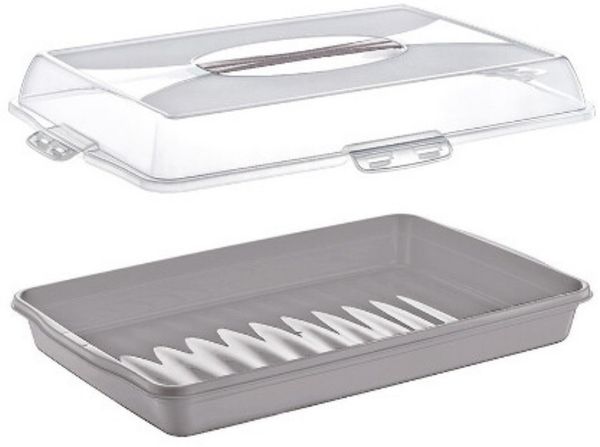 Rechteckiger Torten- und Kuchenbehälter mit Tragegriff – 48 x 34 x 10 cm