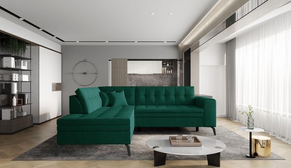 Wohnideebilder Lanvin Dunkelgrün Ecksofas & Eckcouches CO-LAN-LT-35NU