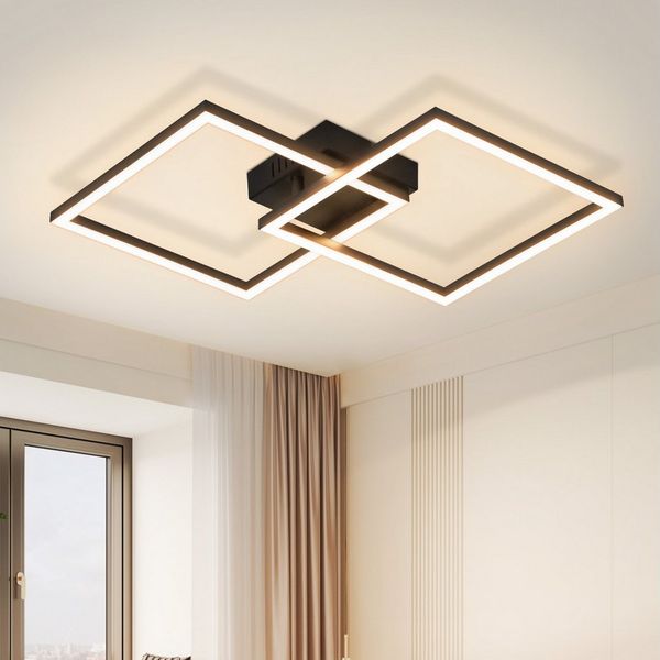 Nettlife LED Deckenleuchte Modern Deckenlampe Wohnzimmerlampe 24W Warmweiss 3000K, Drehbares, Augenschutz, LED fest integriert, Warmweiß, für Wohnzimmer Küche Flur Büro