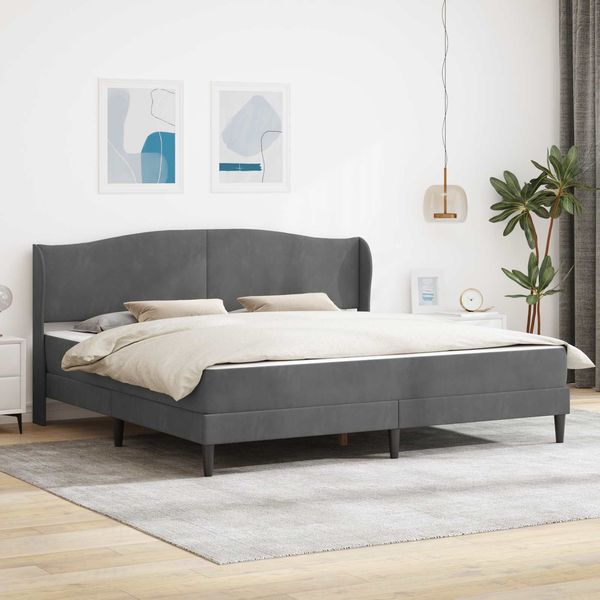 vidaXL Bettrahmen mit Kopfteil Dunkelgrau 180 x 200 cm Samt 3415278