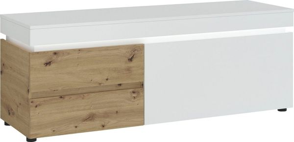 Lowboard Luci TV-Unterschrank 150x48x56cm Farbe: Artisan Eiche / weiß
