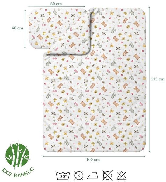 Waldin Babybettwäsche Baby Decke und Kissen Set ohne Bezug, Hypoallergen, 100% Bambus, 2 teilig, Hypoallergen
