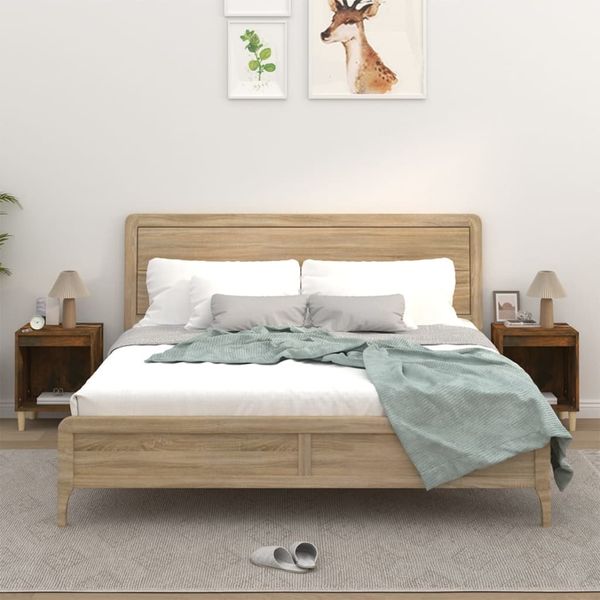 vidaXL Nachttische 2 Stk. Räuchereiche 40 x 35 x 50 cm [821869]