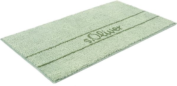 s.Oliver Badematte Allie, Badvorleger, Badezimmer Teppich, Duschvorleger, Höhe 10 mm, rutschhemmend beschichtet, schnell trocknend, strapazierfähig, Polyester, rechteckig, Badteppich, weiche Haptik, unifarben mit s.Oliver Schriftzug
