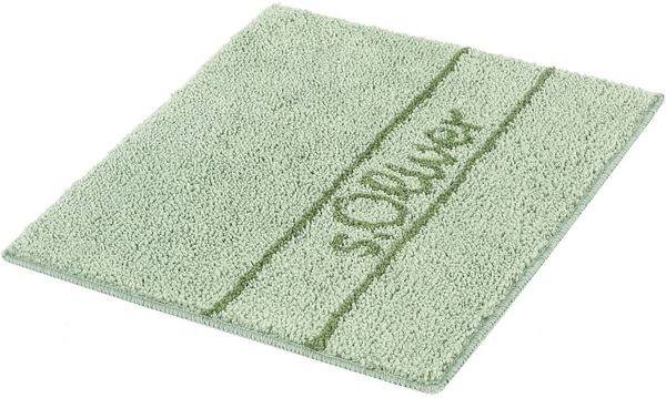 s.Oliver Badematte Allie, Badvorleger, Badezimmer Teppich, Duschvorleger, Höhe 10 mm, rutschhemmend beschichtet, schnell trocknend, strapazierfähig, Polyester, rechteckig, Badteppich, weiche Haptik, unifarben mit s.Oliver Schriftzug