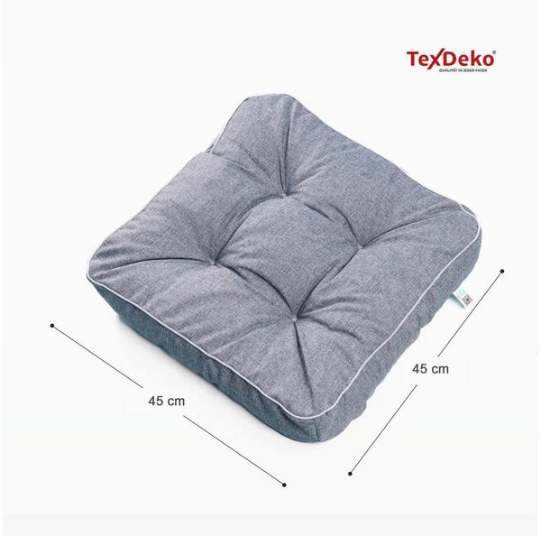 TexDeko Stuhlkissen Loungekissen 2-tlg. Set Gartenpolster für Rattanmöbel, UV-Beständig, Wasserabweisend mit Anti-Rutsch Boden