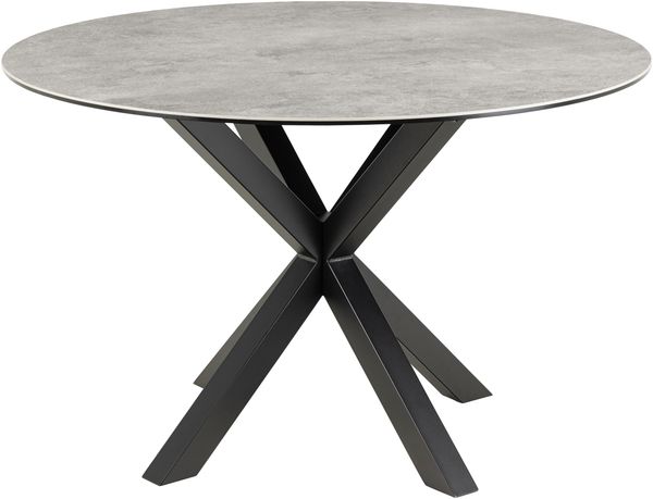 Esstisch >Heaven< rund in Grau, Glas - Keramik - 75,5x119cm (HxD)
