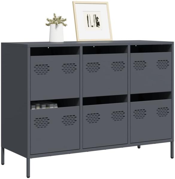 vidaXL Sideboard Anthrazit 101,5x39x73,5 cm Kaltgewalzter Stahl 851264