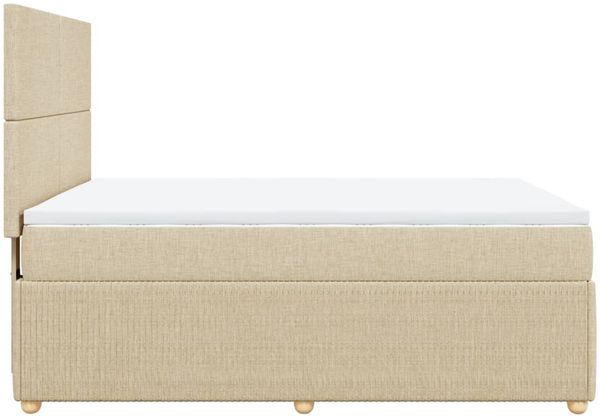 vidaXL Boxspringbett mit Matratze Creme 160x200 cm Stoff 3294405 Bild 7
