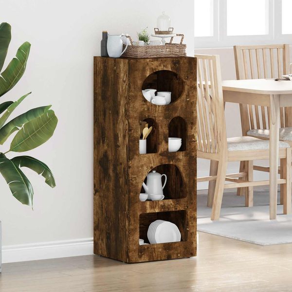 vidaXL Sideboard ELST Geräucherte Eiche 40 x 35 x 100,5 cm 891299