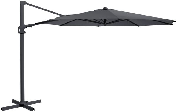 Sonnenschirm Vinovo von Brafab aus Aluminium und Polyester, modern, anthrazit, neigbar, Ø 350 cm