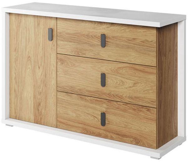 Kommode Simi Sideboard 135cm weiß Hickory Oak