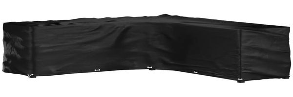 vidaXL Gartenmöbel-Abdeckung in L-Form mit 20 Ösen, Polyethylen schwarz, 300 x 300 x 70 cm
