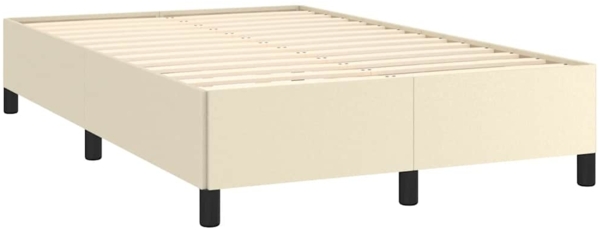 vidaXL Bettgestell ohne Matratze Creme 120x190 cm Kunstleder 379524 Bild 2